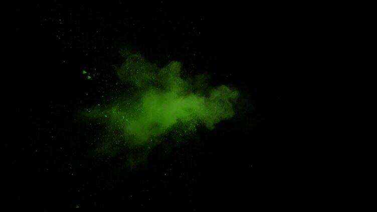 彩色粉末 爆炸飞散 绿色