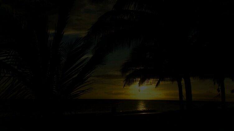 海边日出日落渐暗