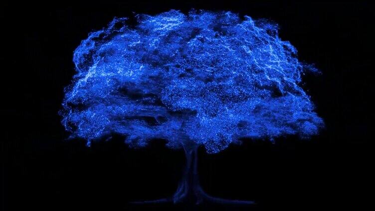 梦幻蓝色光线树