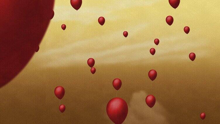 红色气球气泡告白
