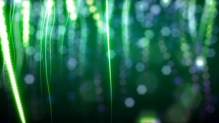 超炫动态粒子 绿色粒子光线唯美