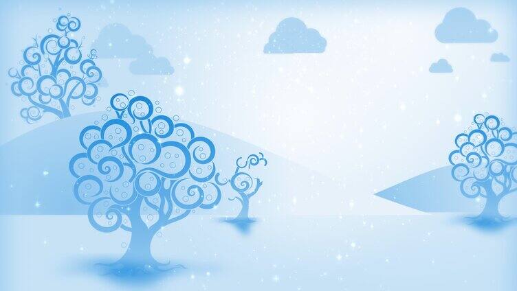 抽象冰雪树生长