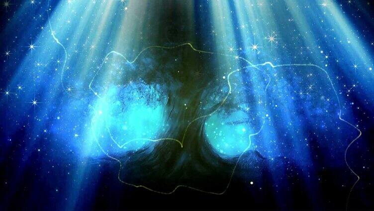 梦幻蓝色水晶荧光树