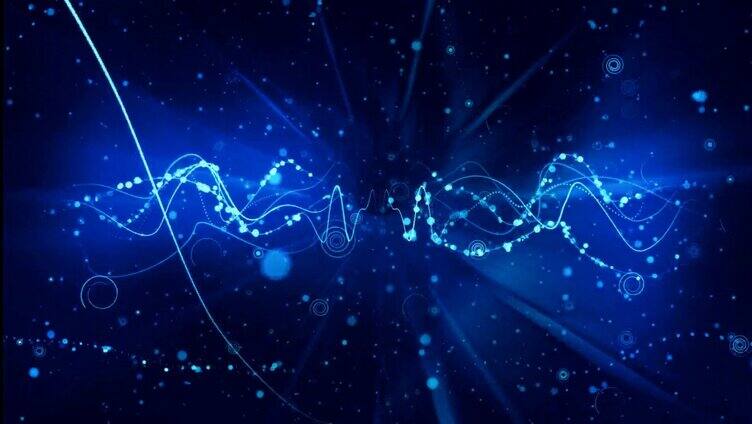 超炫动态粒子 蓝色光线数据链