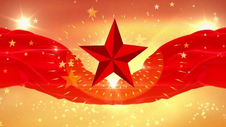 红绸五角星中国