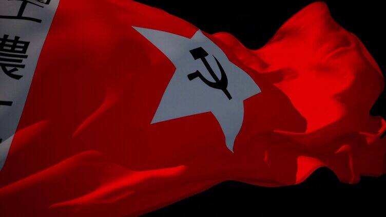 革命战争工农红军旗帜飘扬