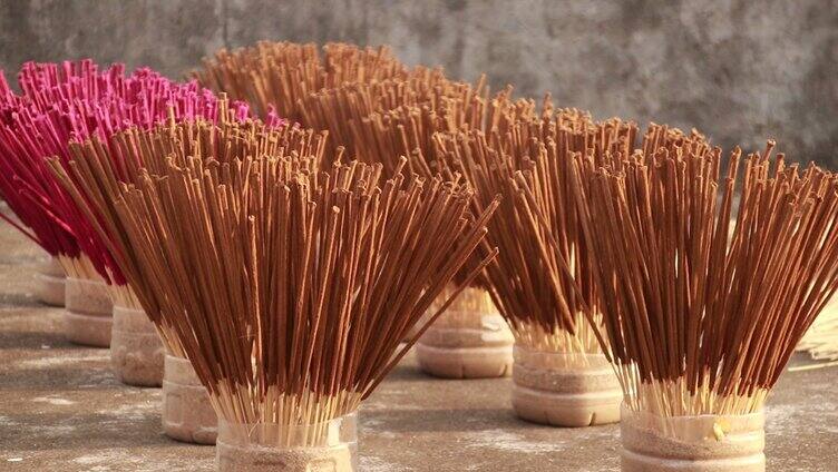 传统手艺传统手工竹签香晒香