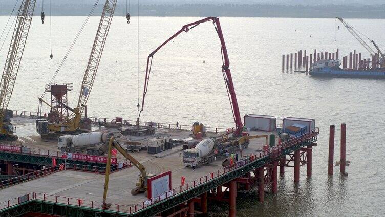 洪州大桥跨江桥梁施工建设「组镜」