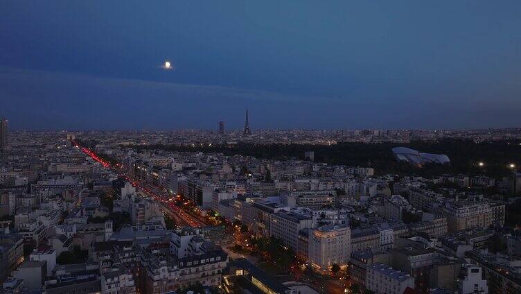 黄昏落日下的法国巴黎