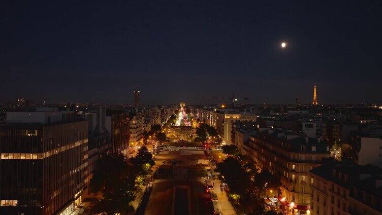 法国巴黎城市夜景