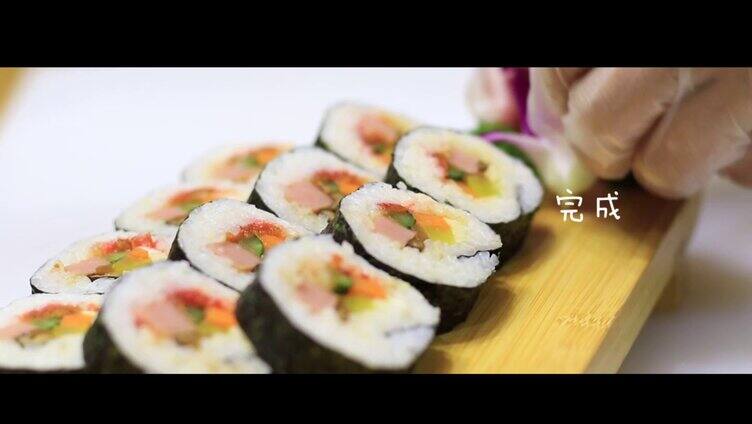寿司-寿司制作过程-美食视频素材2