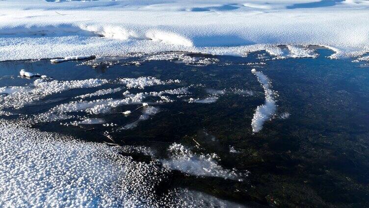 大兴安岭不冻河雪景