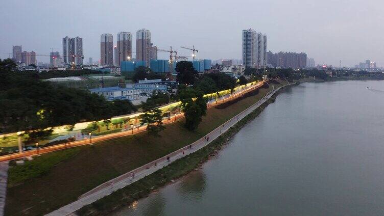 航拍邕江夜景