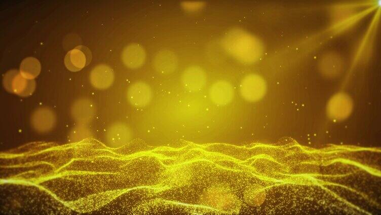 金色粒子朦胧上身照亮背景