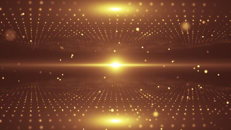 金色光亮粒子空间漂浮