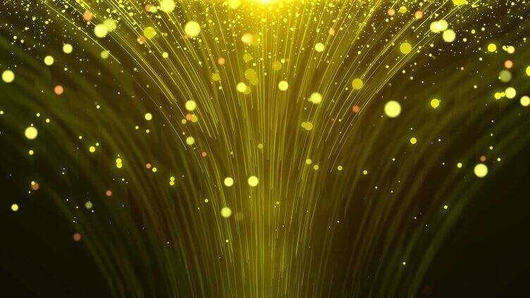 金色粒子线条汇聚