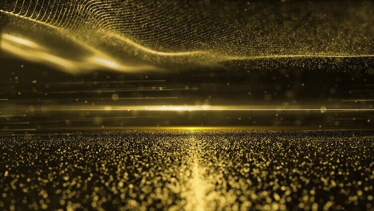 金色粒子地面闪光游动