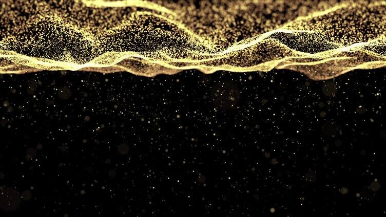 金色粒子浮动漂浮