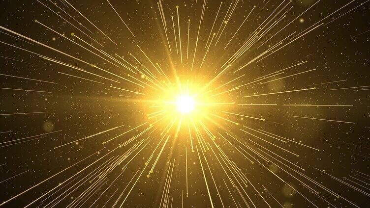 金色粒子闪光发散