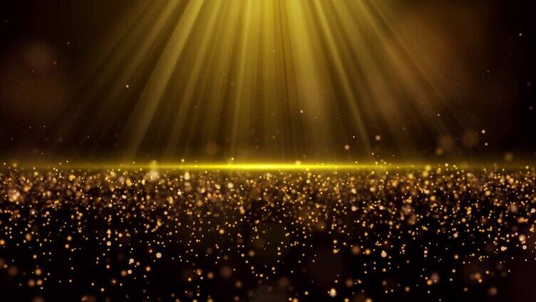 金色光亮粒子发散