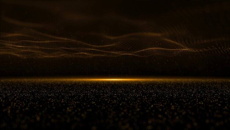 金色粒子黑暗中游动