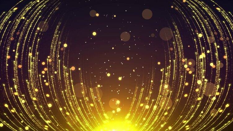 金色光亮粒子上升