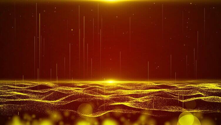 金色光亮粒子上升流动