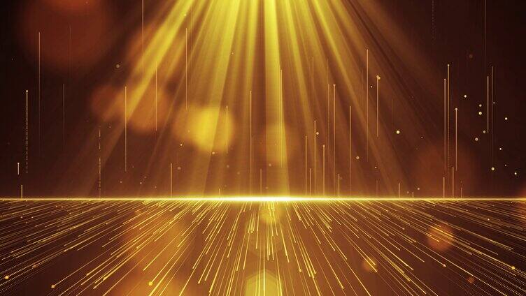 金色旋转光亮粒子上升照亮