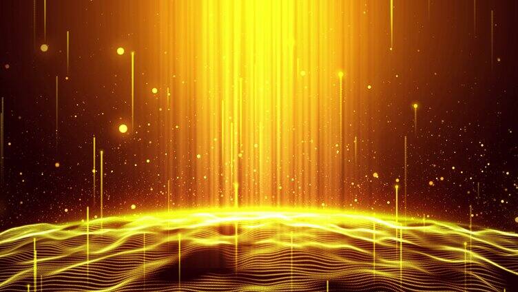 金色粒子光线上升