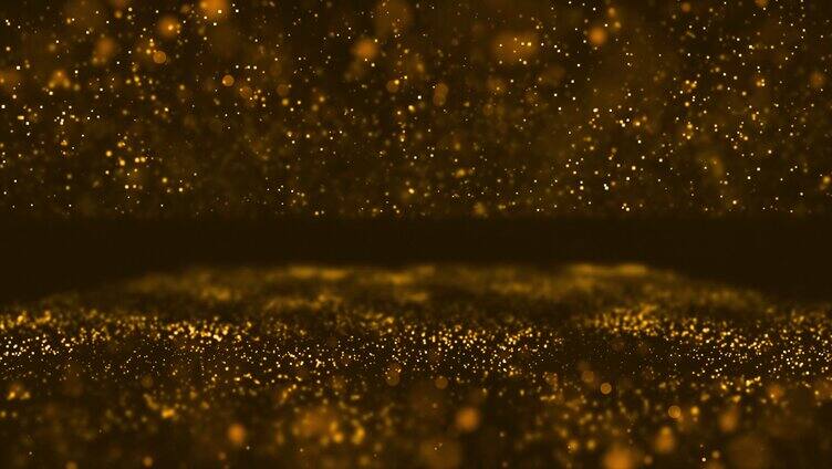 金色光亮粒子向上发散