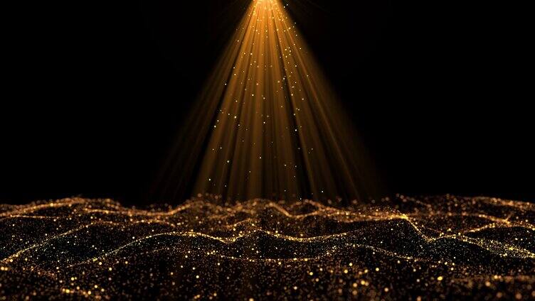 金色粒子光线照亮掉落