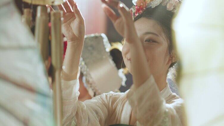 古风女子传统节日庆祝「组镜」