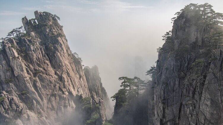 安徽黄山始信峰唯美山岳风光延时摄影