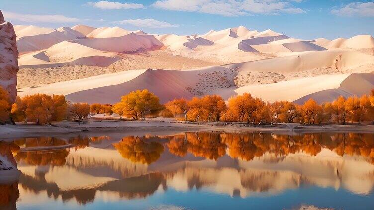 沙漠胡杨林景观