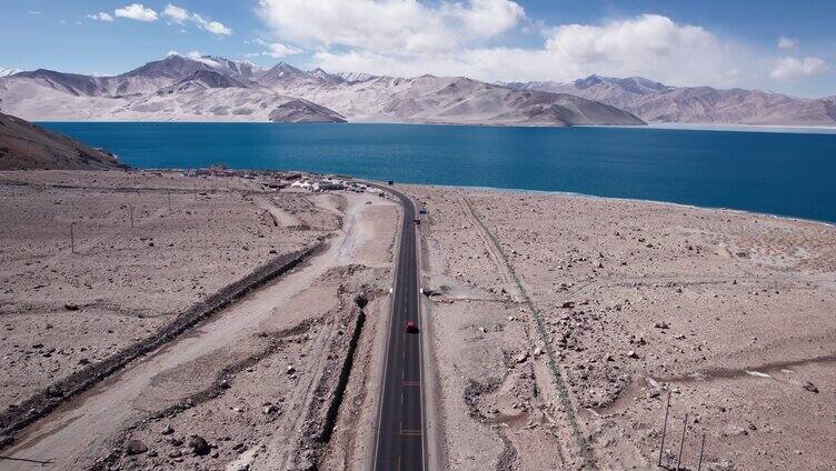 新疆喀什白沙湖航拍延时