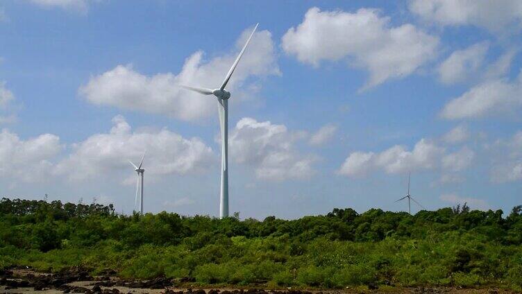 海南儋州峨蔓风力发电机场视频