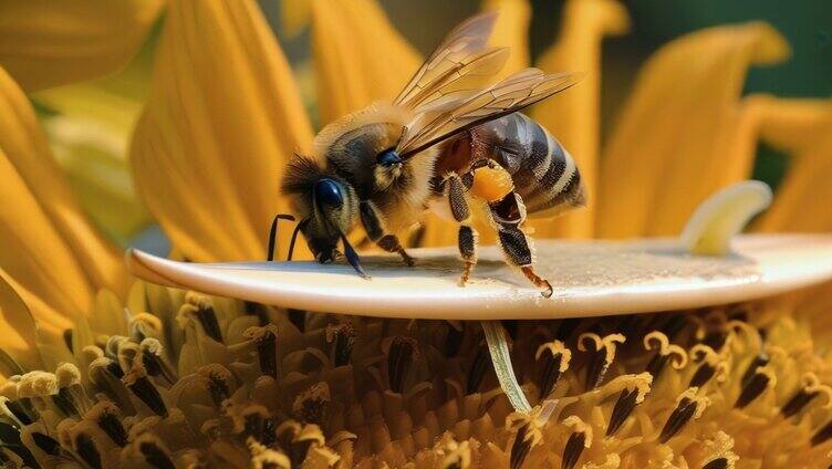 蜜蜂采蜜蜂巢蜜糖采蜜 勤劳 花蕊 辛勤 