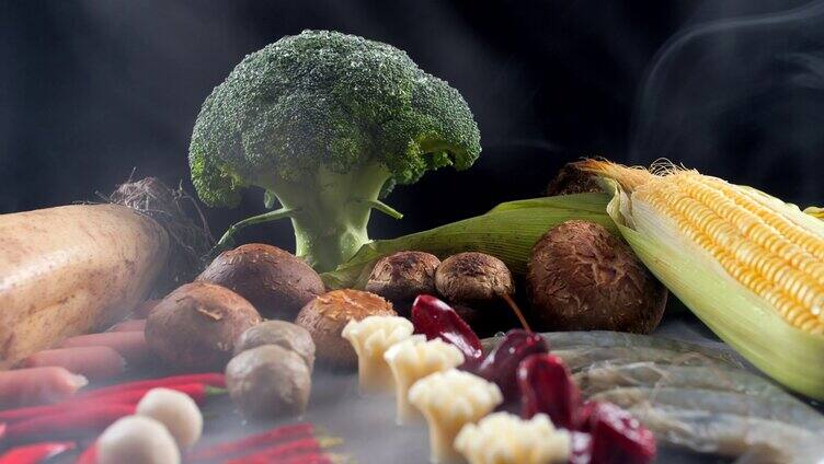 蔬菜-食材-水果-青菜入水-创意拍摄素材