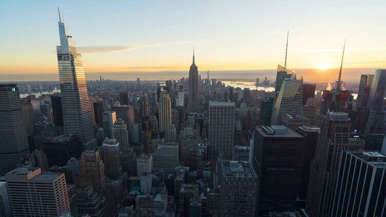 美国纽约曼哈顿城市中心摩天大楼写字楼商业