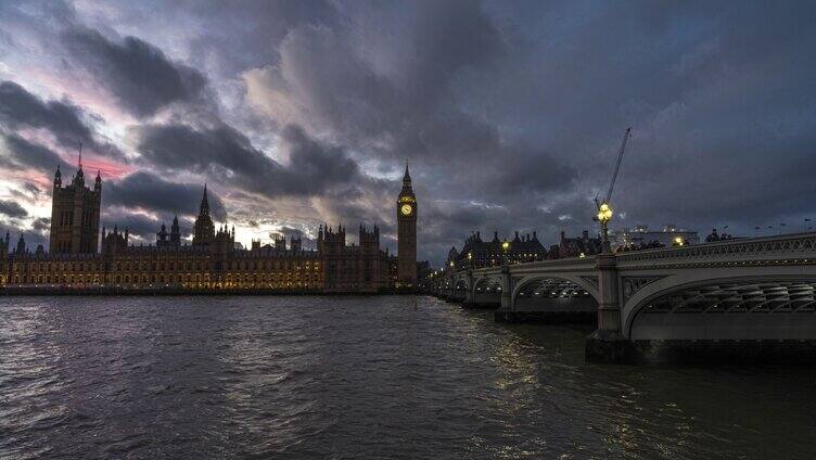 欧洲英国伦敦4K大本钟空镜头国外风光大气