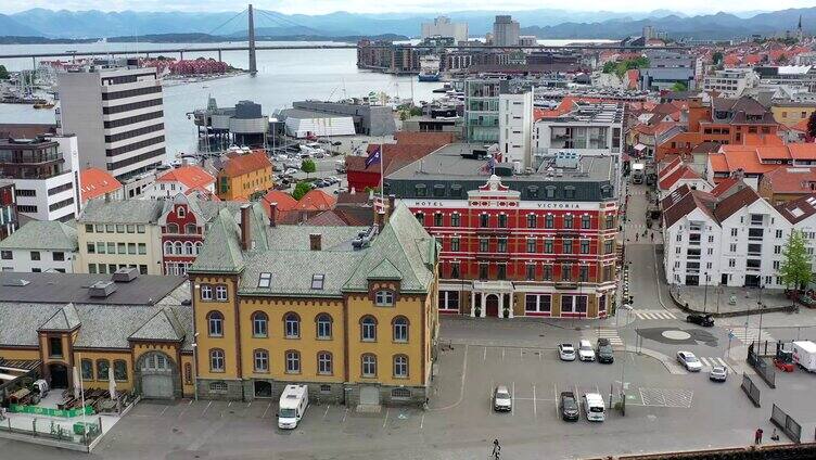 挪威斯塔万格城市航拍