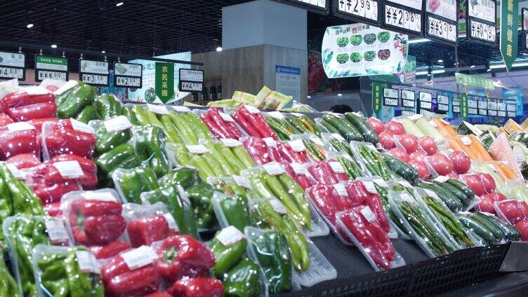 超市购买蔬菜 超市购物买菜4k原创实拍