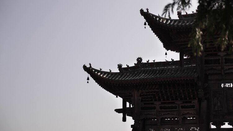 牌楼 庙宇-祈福-旅游-古建筑-大红灯笼