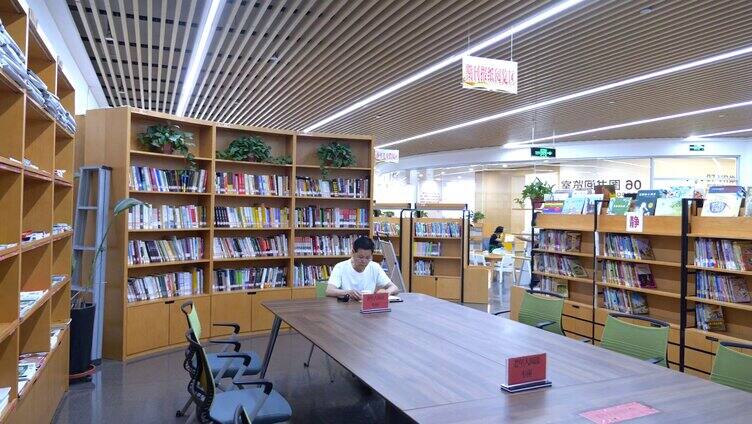 图书管理员 整理图书 图书馆 书店安静看