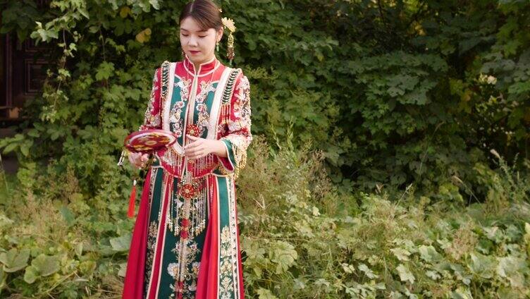 中式婚礼-秀禾-新娘头饰-婚礼素材-服饰