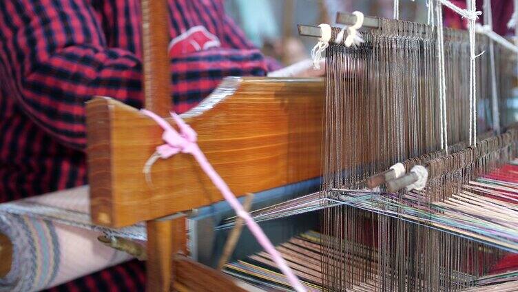 织布机 场房 家纺 手织土布 手工粗布