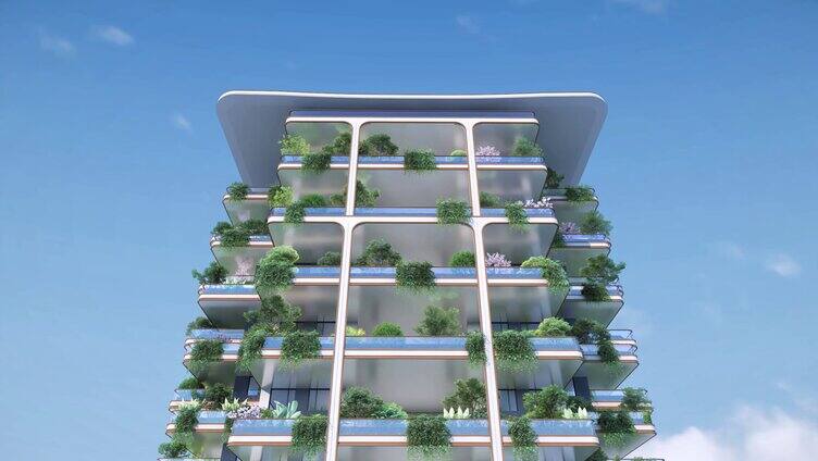 第4代住宅外立面建筑庭院三维动画