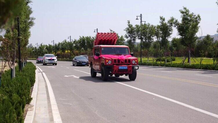 婚车-车队-炮车-婚车空镜视频素材