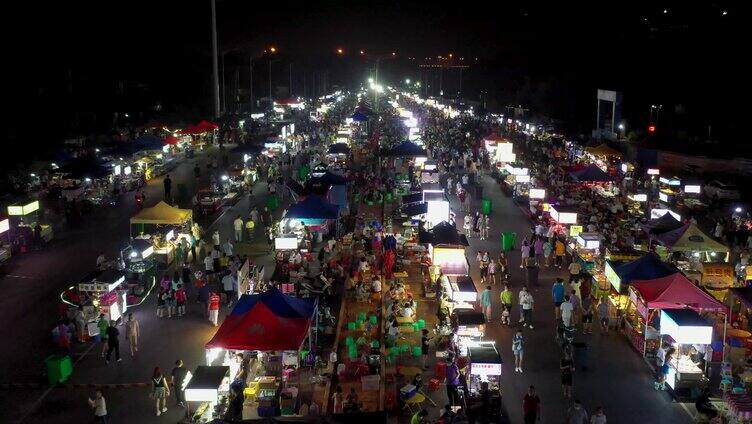 阳峰路夜市人流延时