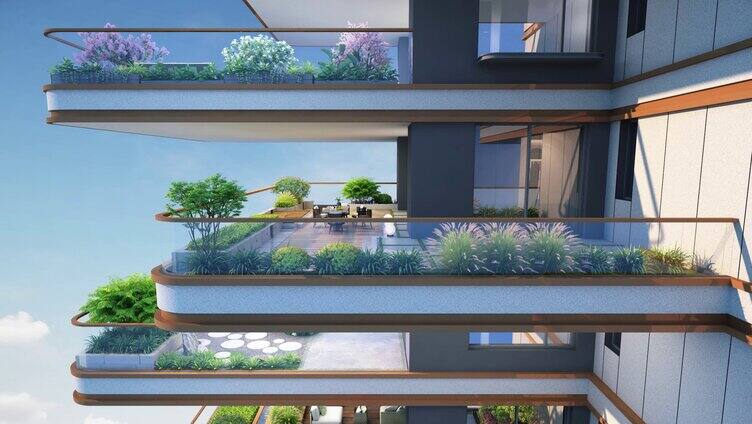 第四代住宅超大阳台生长动画效果